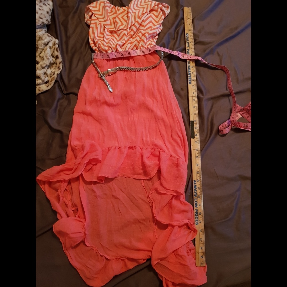 coral asymmetrical dress candies xs